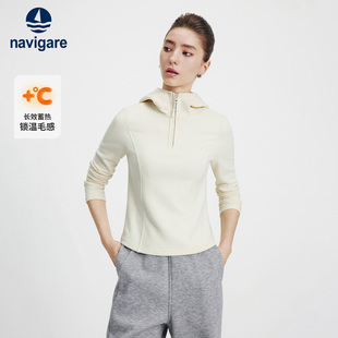 套头衫 Navigare意大利小帆船半开领连帽长袖 卫衣女士2025秋冬新款