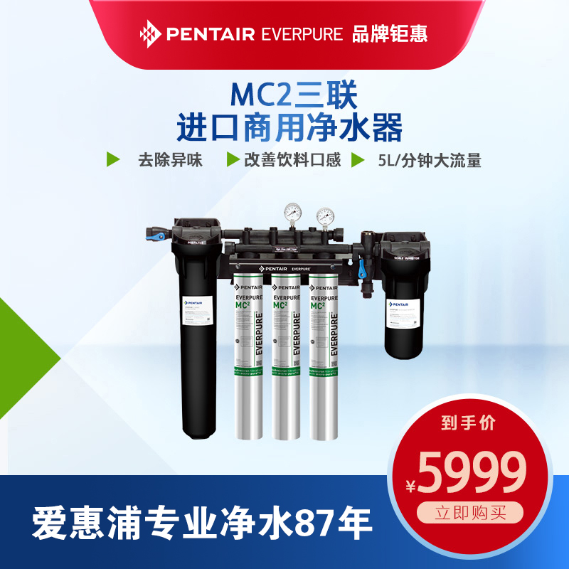 爱惠浦进口商用净水器自来水直饮过滤器奶茶店咖啡店净水机MC2