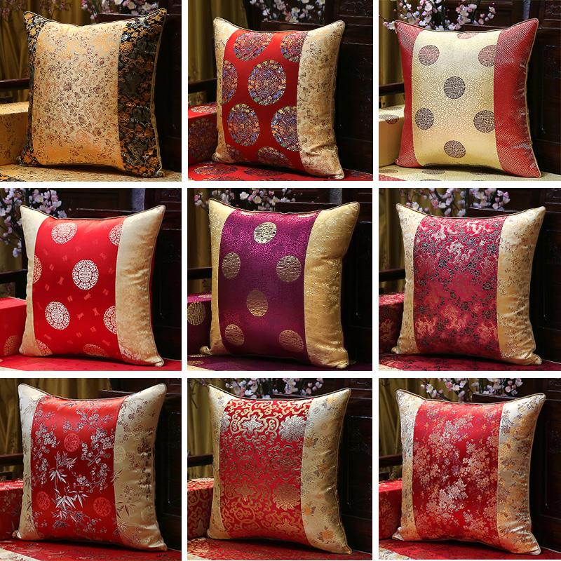 现代新中式沙发抱枕靠垫中国风红木客厅靠背办公室腰部方枕头定制