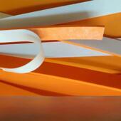 过桥海绵条刀版 弹垫高弹EVA45度橡胶啤机垫条泡棉橙色海绵垫条