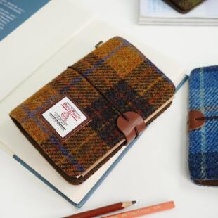 TN护照款手账本Harris tweed哈里斯覆古旅行随身迷你笔记本绑带款