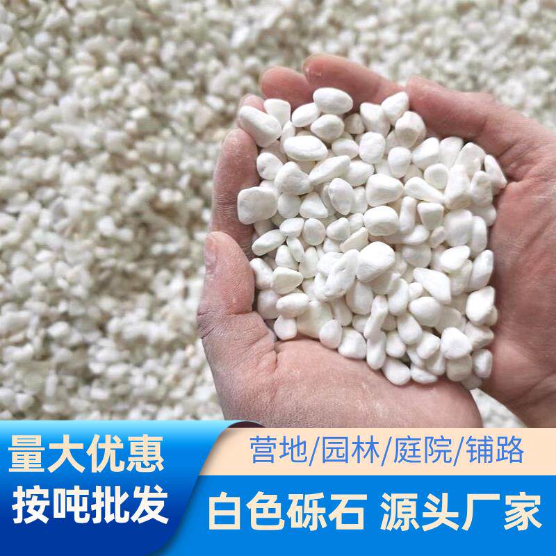白石子白色砾石雪花白园林装饰庭院造景铺路花园天然原石鹅卵石头