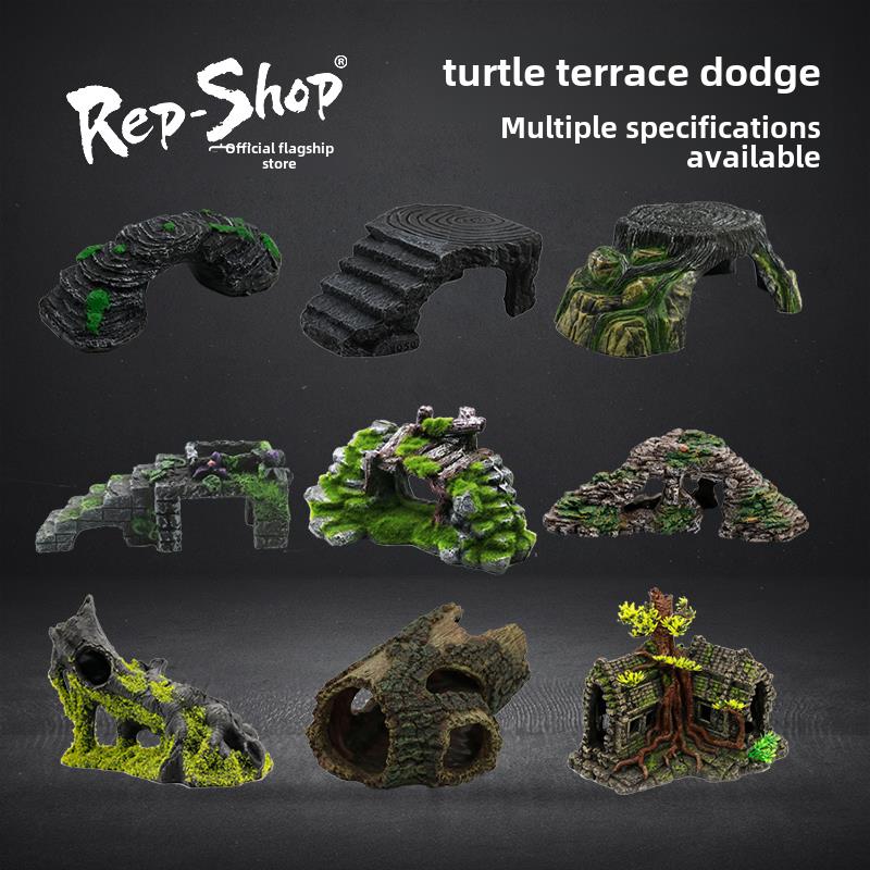 采购产品龟晒平台，龟，巴西龟攀爬树脂晒平台，彷岩龟池景观，避