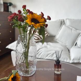 冰川|口11高32 通透玻璃花瓶简约创意水培绿植鲜花落地装饰摆饰