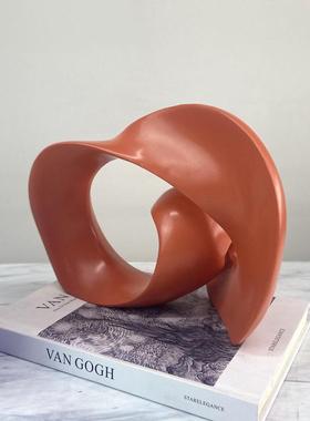 现代简约几何波浪形树脂摆件客厅茶几电视柜样板房玄关家居装饰品