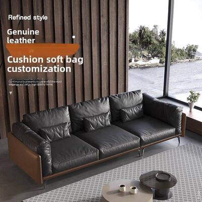 定制层牛皮沙发乳胶坐垫实木红木中国风替代真皮覆盖硬海绵坐垫