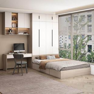 【香港包邮】榻榻米衣柜床一体靠墙卧室家用带书桌组合定制小户型