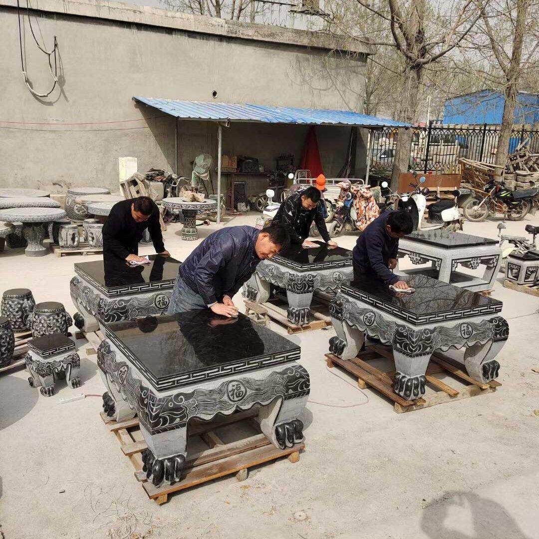 石雕石桌仿古石凳青石庭院花园家用别墅户外桌椅石头天然桌子茶几