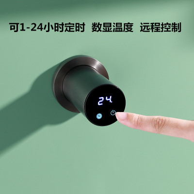 枪灰色暗装电热毛巾架卫生间智能数显G隐藏预埋式极简加热烘干浴