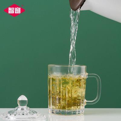 带盖泡茶杯家用玻璃耐热玻璃杯欧式办公室商务把手喝水耐高温杯子