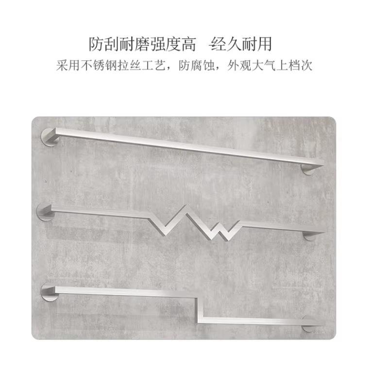 服装店上墙正挂多字型挂衣架陈列架不锈钢拉丝方管正挂杆壁挂式