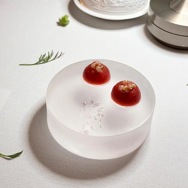 西餐餐具法式饭厅分子料理压克力圆柱立体特色创意盘子点心糕点碟