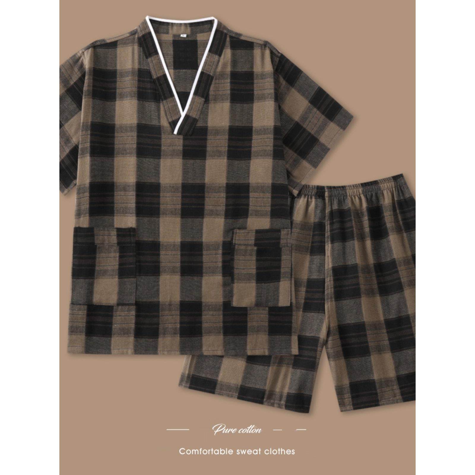 汗蒸服男纯棉洗浴中心女浴服情侣桑拿服亲子睡衣大格子套头家居服,居家布艺,汗蒸服,淘宝优惠券,粉丝福利购,淘宝优惠卷