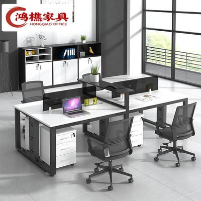 公办4人位单人型号办公职 员桌现代简约办桌公家具 屏风电脑桌椅