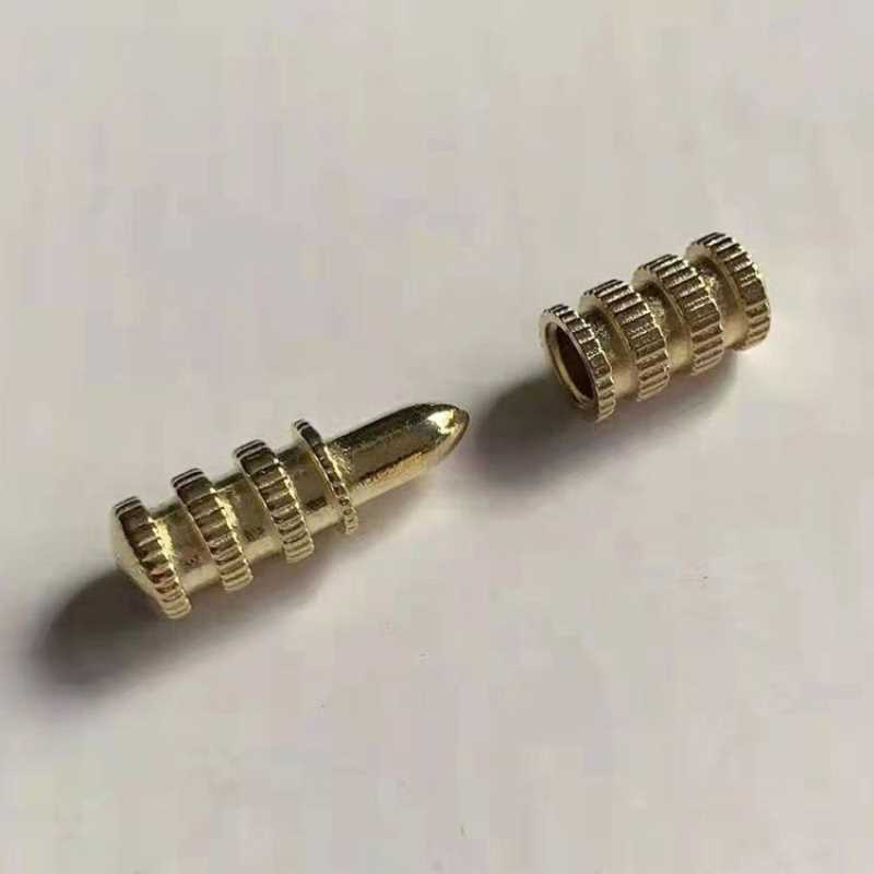 M 8*20层板托锌合金餐桌定位销 金色餐台插销紧固件隔板螺丝铜套