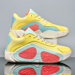 篮球鞋男鞋秋冬季实战防滑篮球鞋子青少年运动鞋白色学生大童鞋子