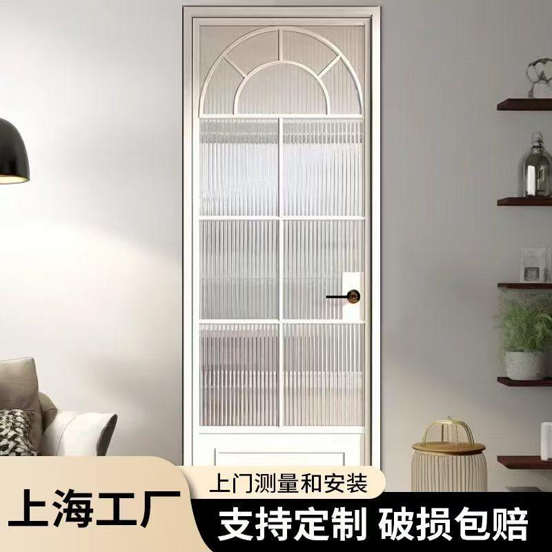 法式复古玻璃门窄边卫生间门厨房阳台铝合金铁艺推拉玻璃门
