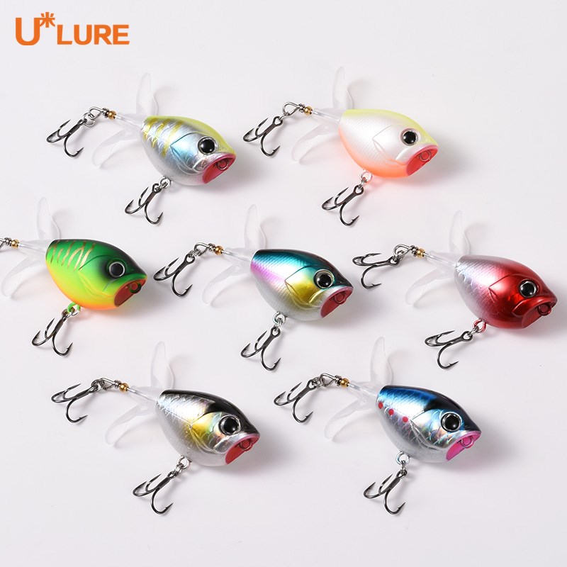 水面系拖拉机微物路亚饵双桨水上浮水超小型迷你远投鲈鱼黑鱼假饵