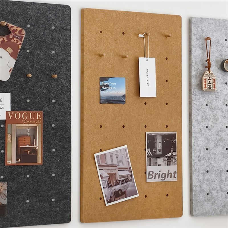 免打孔留言板方形毛毡板墙贴软木板展示板自粘墙面装饰照片墙洞板