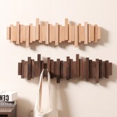 钢琴键实木挂衣架错落墙壁衣架上墙琴键挂衣钩入户门衣帽架置物架