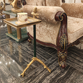 茱莉安家居欧式 轻奢全铜艺术边几角几客厅沙发休闲金色小茶几 意式