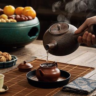 电陶炉中式 围炉煮茶电碳两用烤火炉套装 家用室内炭炉炭火侧把茶壶