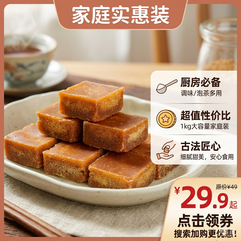 正宗古法老黑糖纯甘蔗土糖旗舰店