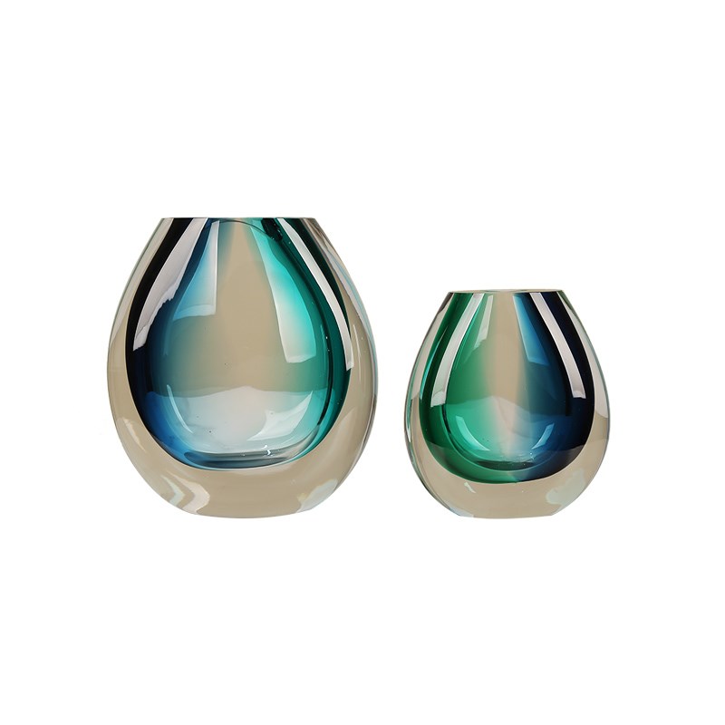 轻奢琉璃艺术彩色渐变花瓶客厅茶几电视柜可水培插花花器桌面装饰