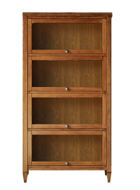 水曲柳美式实木简约二三四五层储物书橱书架矮书柜带玻璃门
