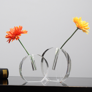 饰小清新花瓶摆件 办公桌餐桌装 水晶玻璃小花瓶 迷你插花小花瓶