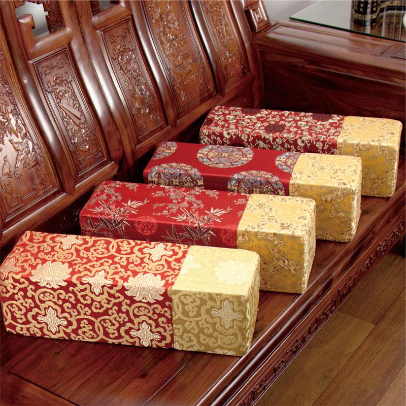 红木沙发扶手枕中式中国风客厅实木家具长条方形枕头靠背垫腰枕套