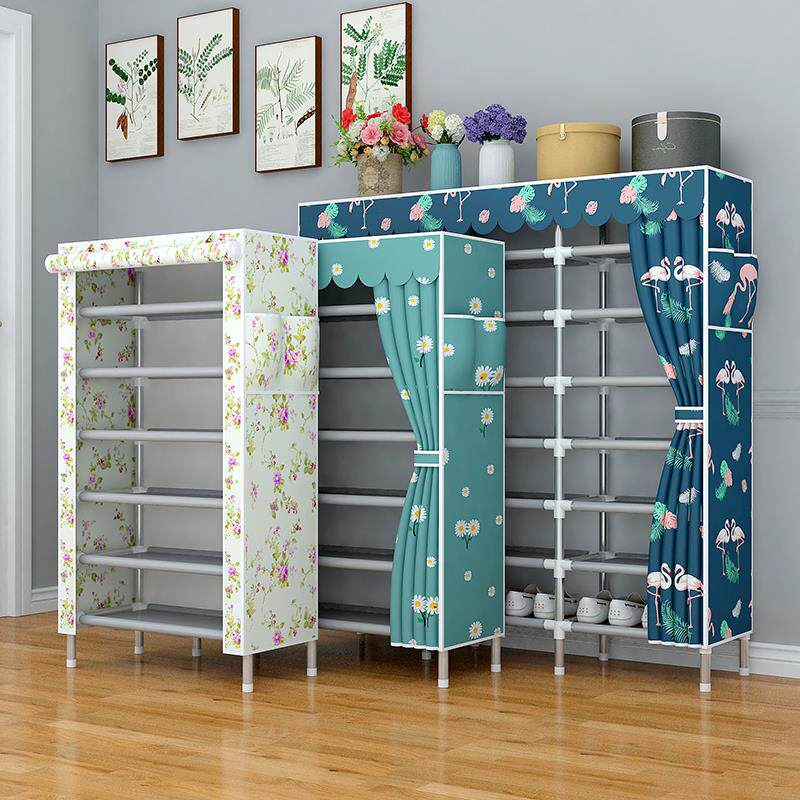 鞋架子家用门口简易钢管鞋柜防尘罩遮挡帘多层宿舍爆款2024新款