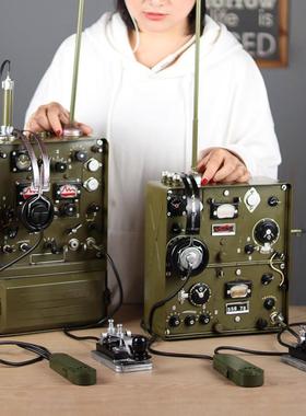 彷真发报机模型覆古无线 线电报机创意收藏摆件怀旧老物件拍摄影