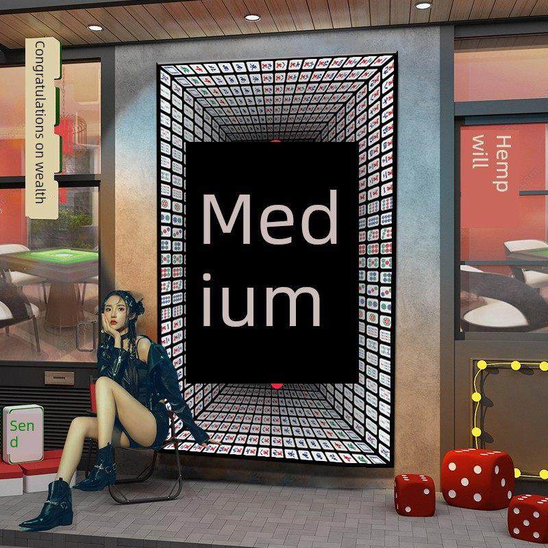 棋牌室夜光装饰画财富红麻将室挂画网红雀厅台球厅深渊镜光画,家居饰品,现代装饰画,淘宝优惠券,粉丝福利购,淘宝优惠卷