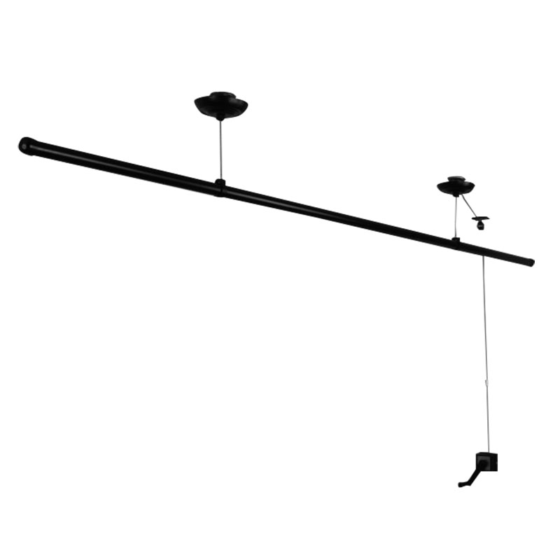 单杆黑色晾衣架手摇升降晾衣架晒衣杆阳台自动升降晾衣架晒被架