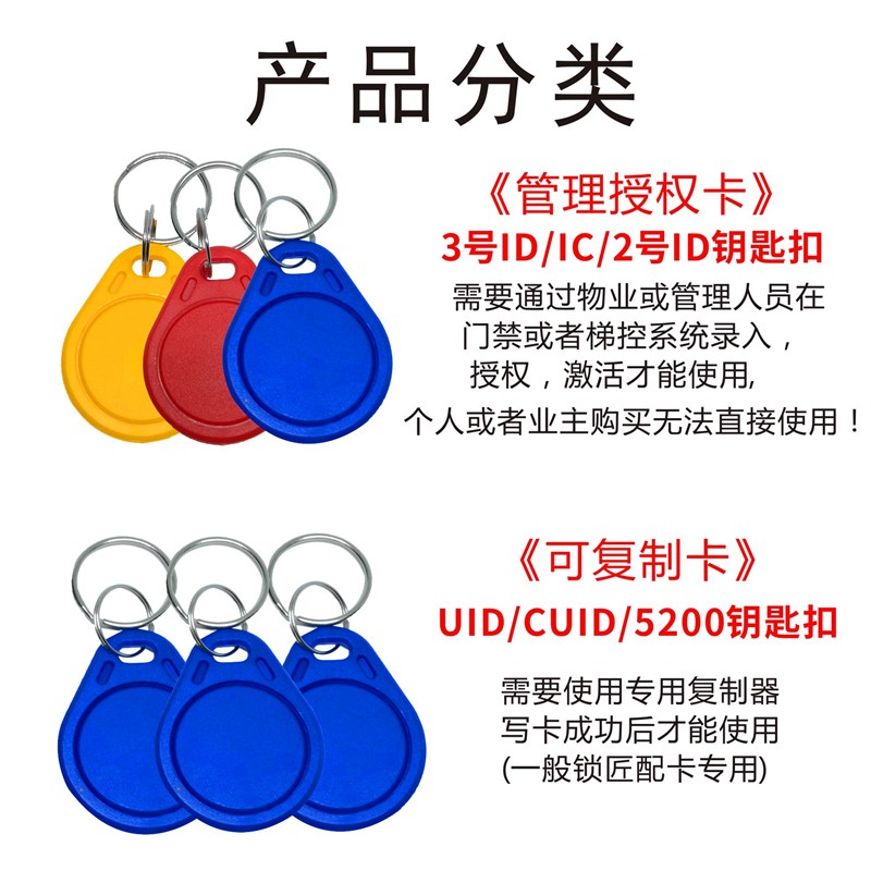 IC可复制门禁卡UID卡可反复擦写钥匙卡扣空白卡CUID卡电梯卡 门卡