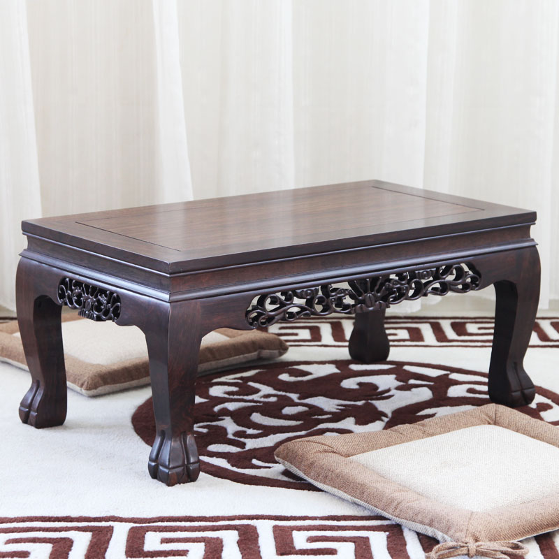 红木炕桌黑檀木地桌实木炕几长方形小炕桌飘窗桌子矮桌榻榻米地桌