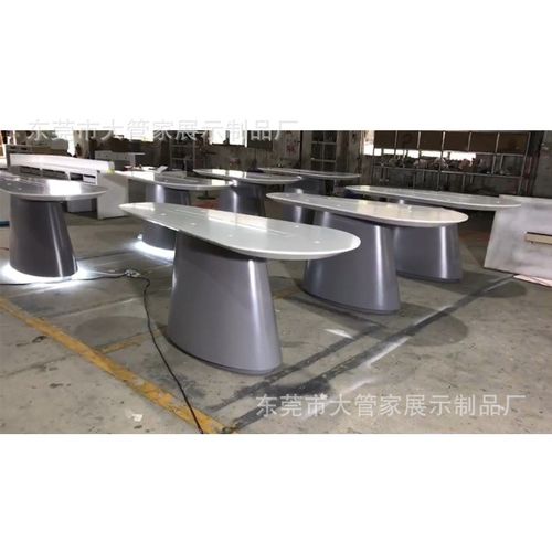 产品展示台科技感展览柜q展厅展台创意发光圆形展柜异形旋转展示