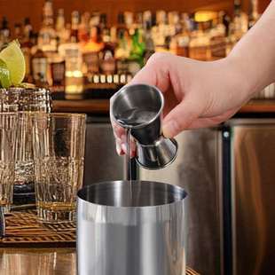 手摇壶鸡尾酒调酒带木架家用专业摇酒壶 不锈钢调酒工具套装