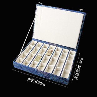 高档印章收纳盒多格可调式篆y刻石料多宝阁锦盒大号首饰礼品盒子