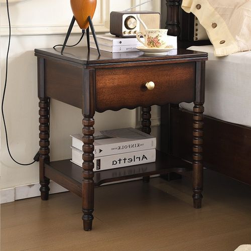 法式复古实木床i双人主卧大床1.8米美式婚床简约卧室中古风软包床