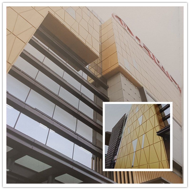 氟碳铝单板幕墙门头包柱外墙装饰板冲孔镂空铝板弧形Y造型厂家直