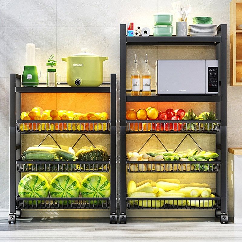 厨房蔬菜收e纳置物架多功能放果蔬落地多层菜篮家用储物柜微波炉,家装主材,置物架,淘宝优惠券,粉丝福利购,淘宝优惠卷