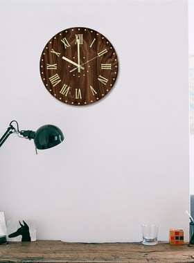 CC148仿地板纹夜光挂钟立体亚克力时J钟卧室客厅装饰静音时尚挂钟