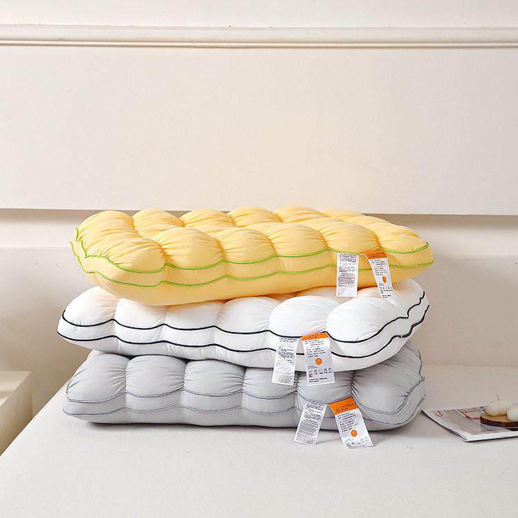 法式云朵菠萝面包羽丝绒柔软枕头舒颈枕芯民宿酒店压缩真空枕