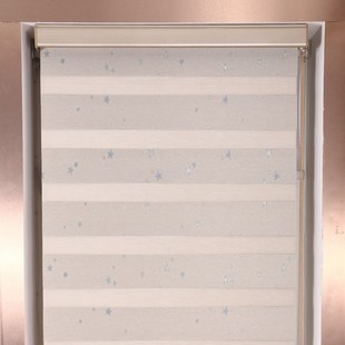 卧室印花星星柔纱帘窗帘遮光卷帘成品宿舍办公家R用卫生间遮阳百