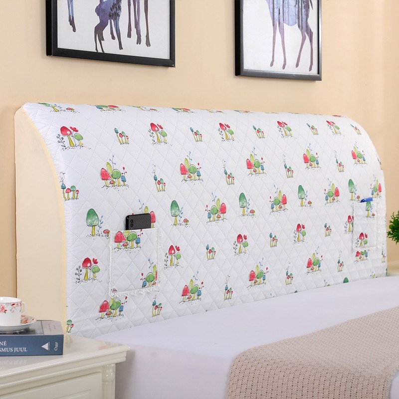 全包布艺床头罩弹力软包床头防尘罩实木床头保护罩加厚夹棉床头套