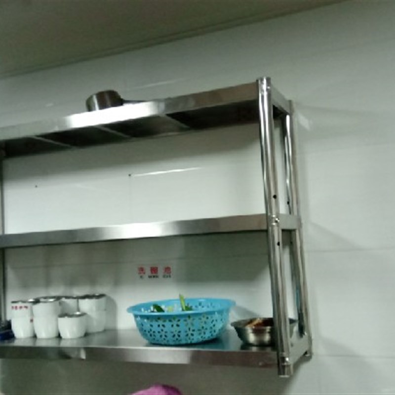 不锈钢厨房墙壁式置物架托壁挂式收纳架子上吊架调味架上墙展示架