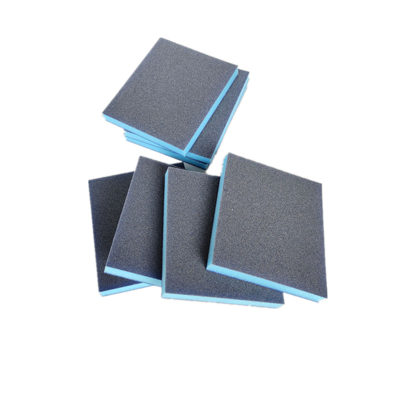 双面蓝色海绵砂纸块家具油漆模型汽车打磨抛光棕刚玉海棉沙纸砂块
