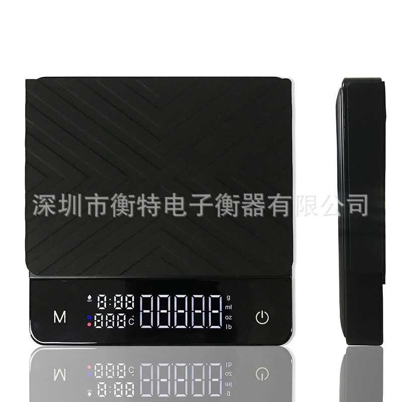 新款外贸咖啡电子秤 手冲多功能吧台电子称带计时器隐屏3kg厨房秤